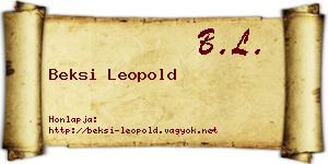 Beksi Leopold névjegykártya